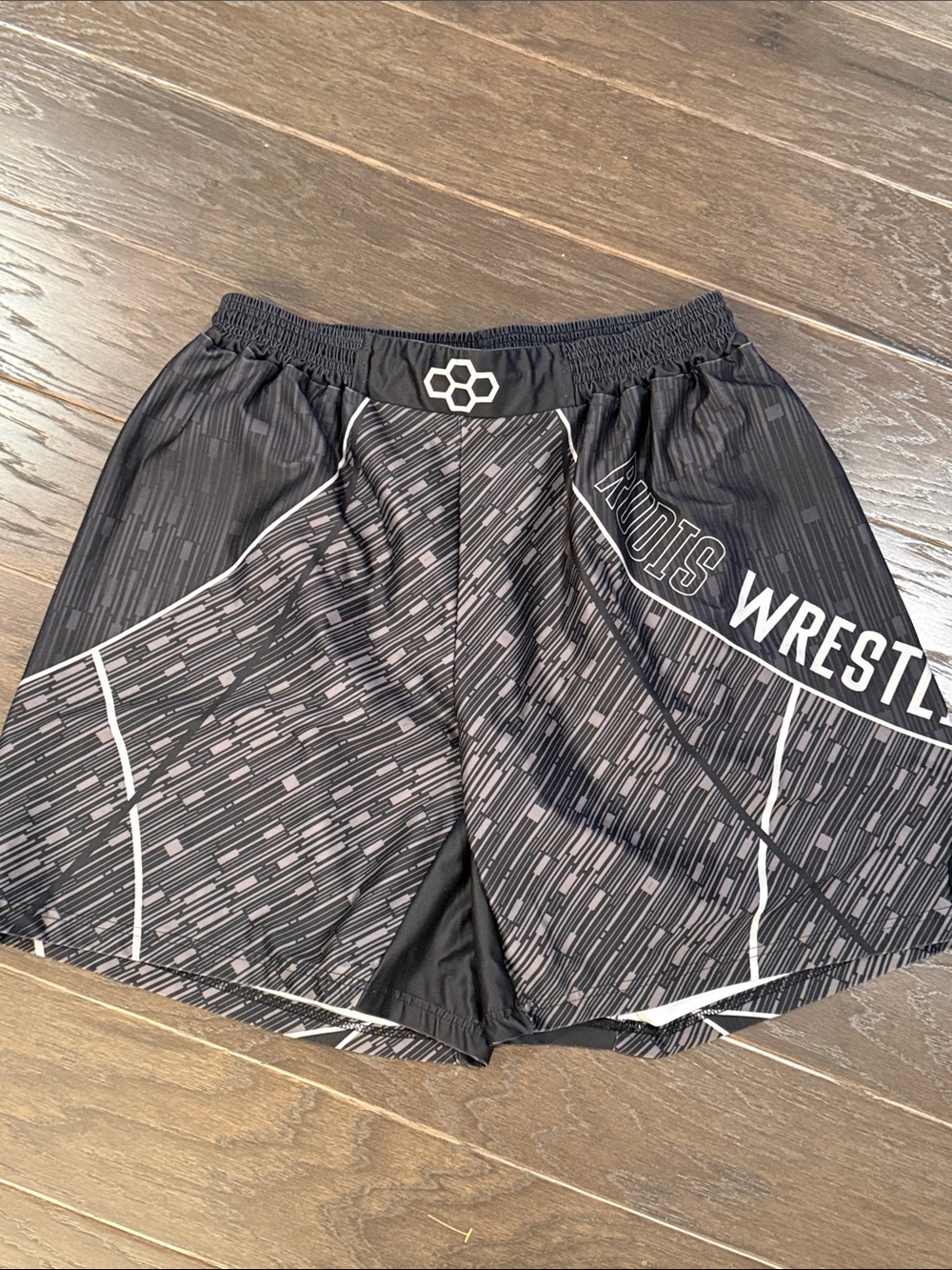 Wrestling Athletic Shorts in Black and Gray - Performance Training